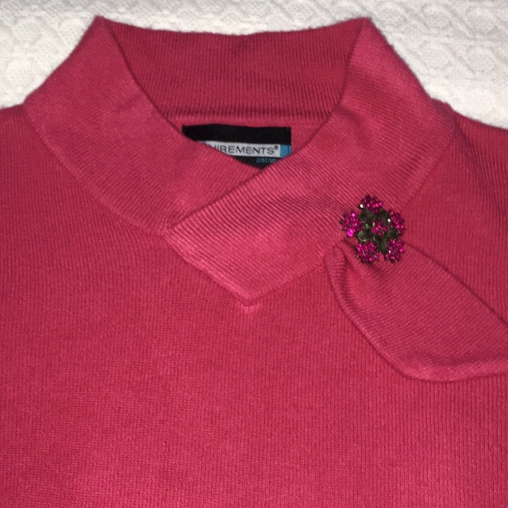 REQUIREMENTS SWEATER with DETAILED NECKLINE & PIN